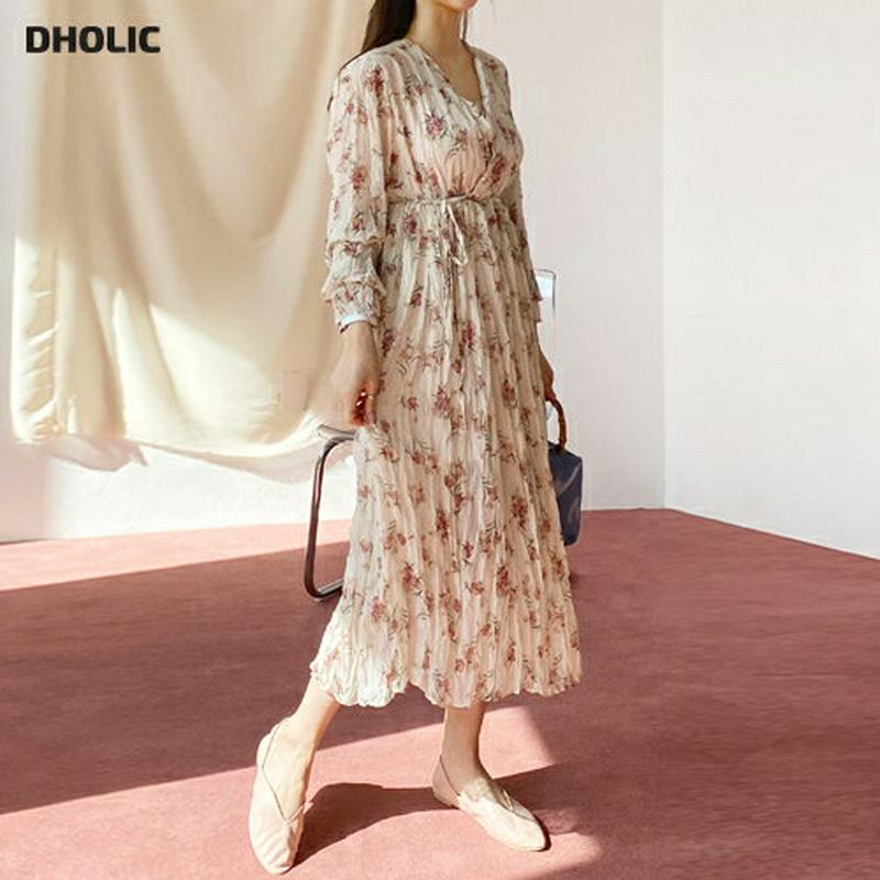 リンクル花柄ワンピース・全2色・t61227 レディース【ops】【ワンピース ロング ロングワンピース 花柄 フラワー リンク