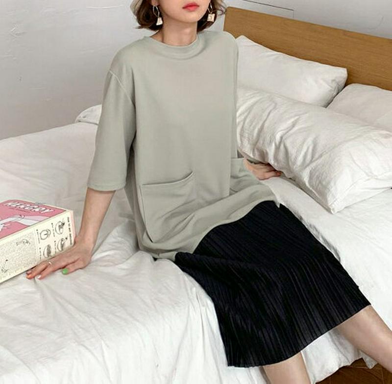 プリーツ配色ポケットワンピース・全4色・b55488 レディース 【ops】【ワンピース ミディ丈 ミディ ロング ロング丈 プ