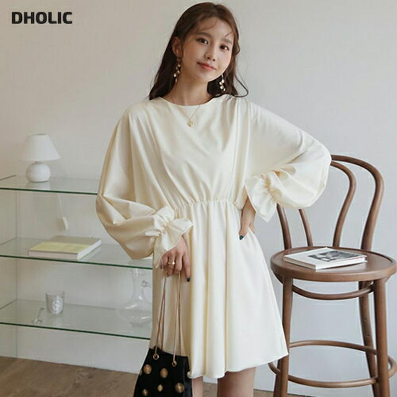 ギャザーミニワンピース・全2色・b58022 レディース 【ops】【ワンピース ミニ丈 ミニワンピース フレア パフスリーブ 