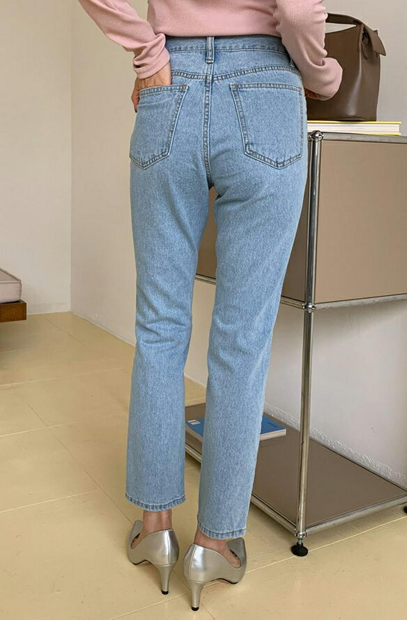 スリムハイウエストデニムパンツ・全1色・t58035 レディース 【pt】【デニム デニムパンツ パンツ ストレート アンクル 