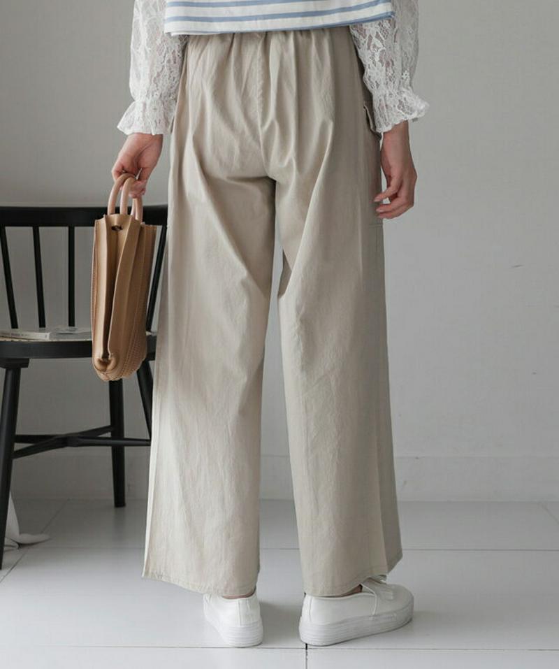 カーゴワイドパンツ・全2色・b61205 レディース【pt】【ロングパンツ パンツ ズボン ボトムス　カーゴパンツ カーゴ ワイ