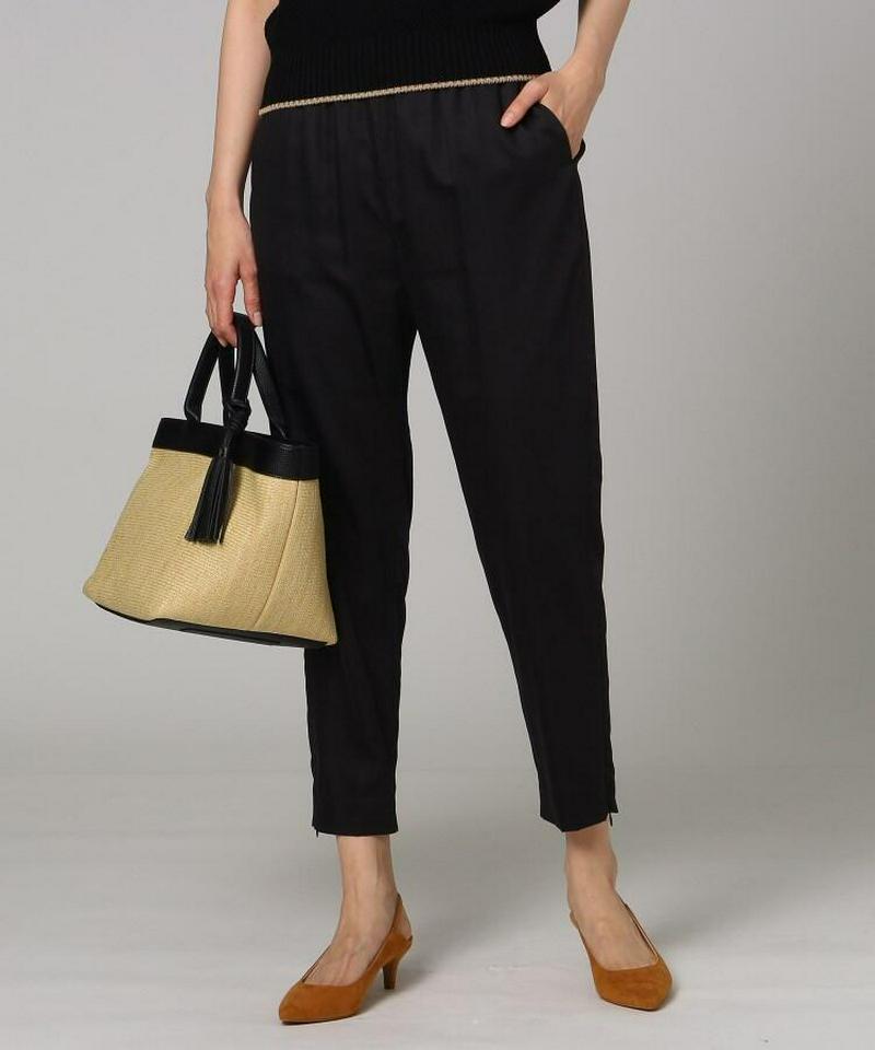 【洗える】プリマベーラサテンスリットパンツ