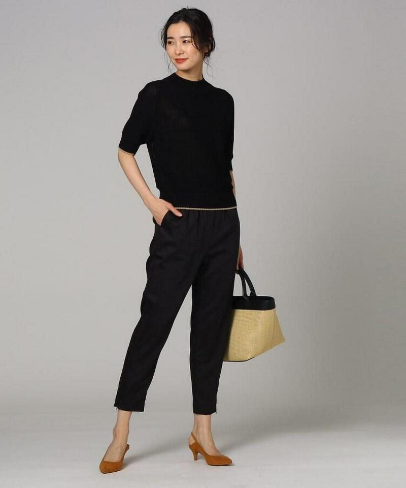 【洗える】プリマベーラサテンスリットパンツ