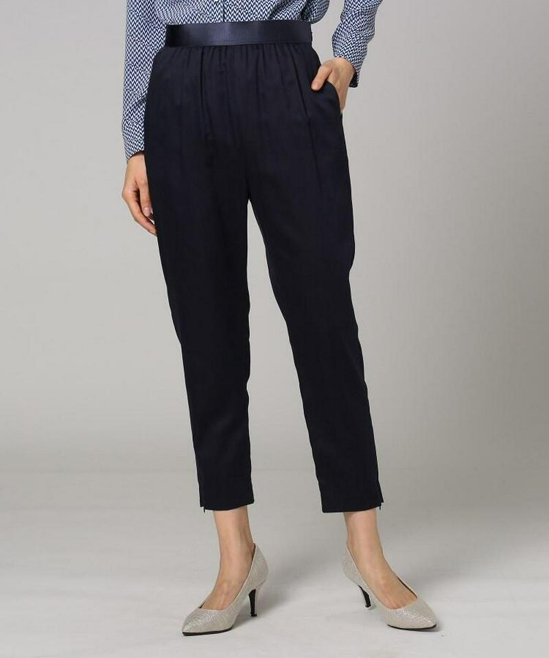 【洗える】プリマベーラサテンスリットパンツ