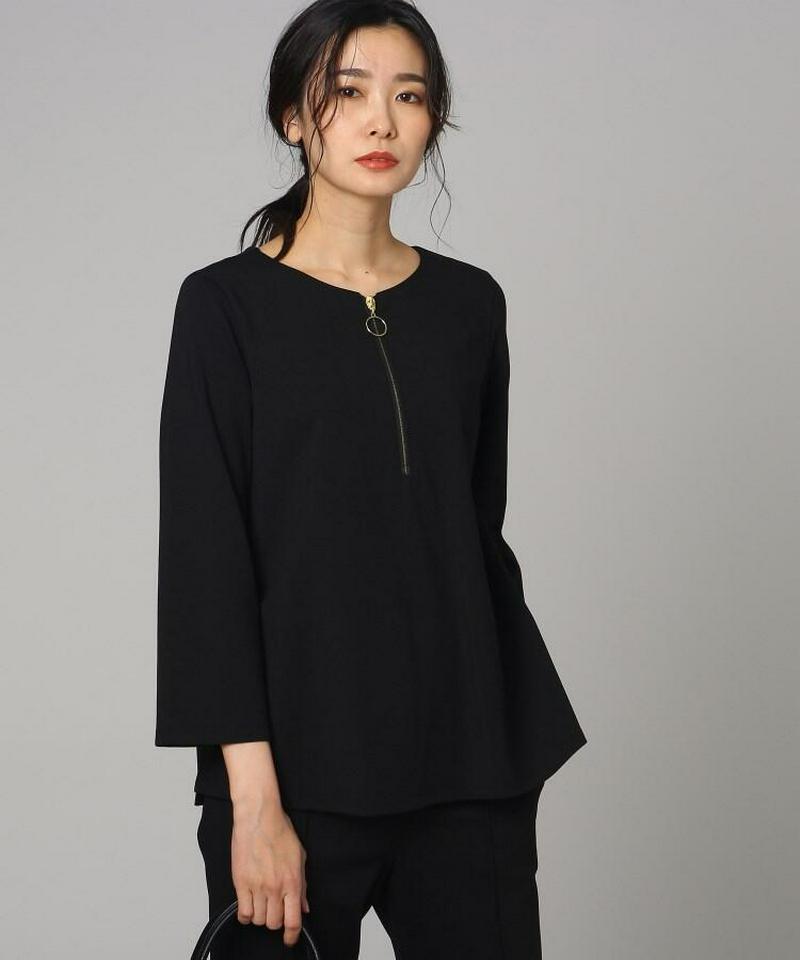 【洗える】ネオポンチジップブラウス