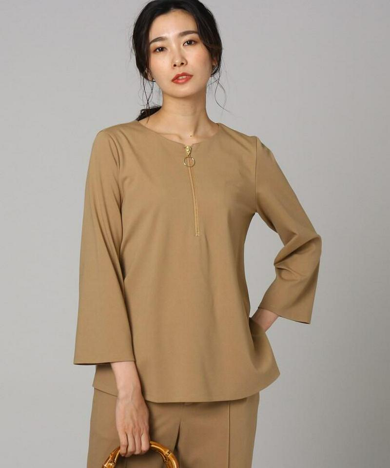 【洗える】ネオポンチジップブラウス