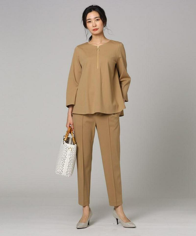 【洗える】ネオポンチジップブラウス