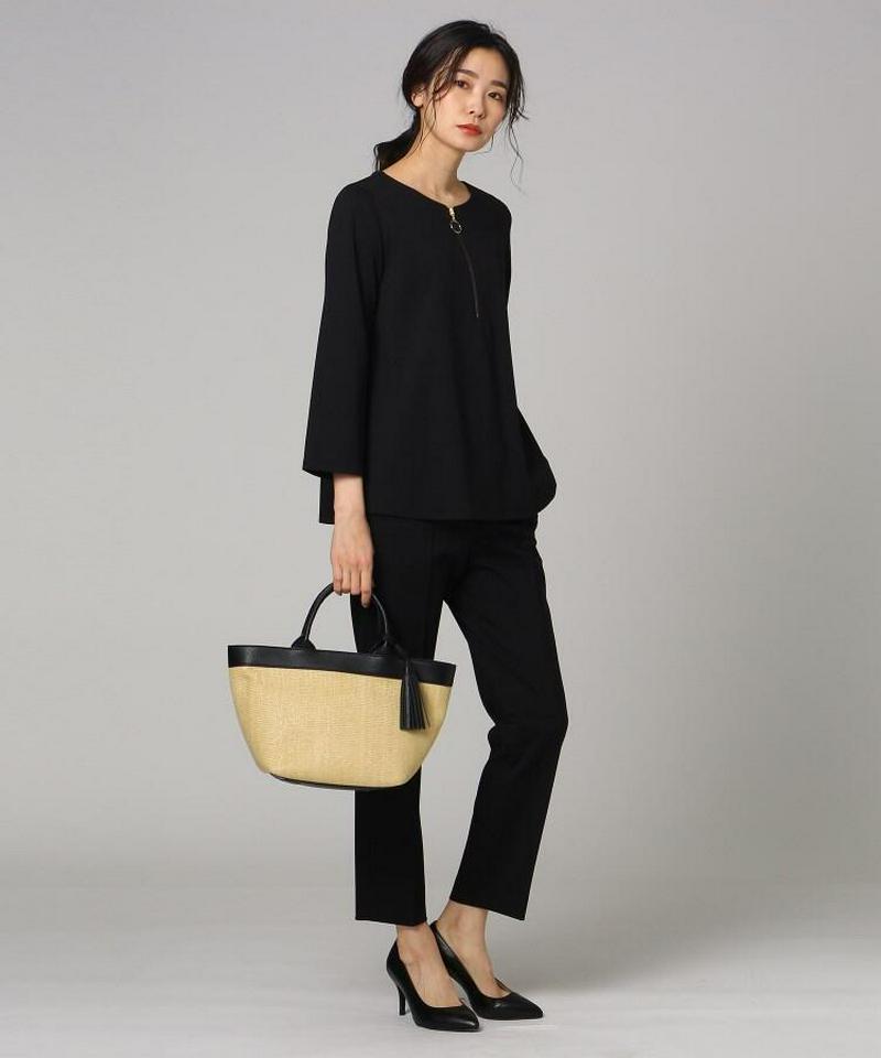 【洗える】ネオポンチジップブラウス