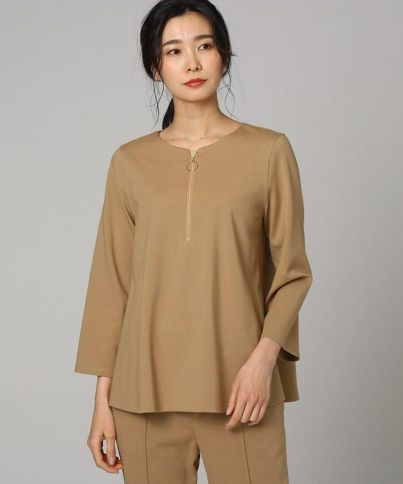 【洗える】ネオポンチジップブラウス