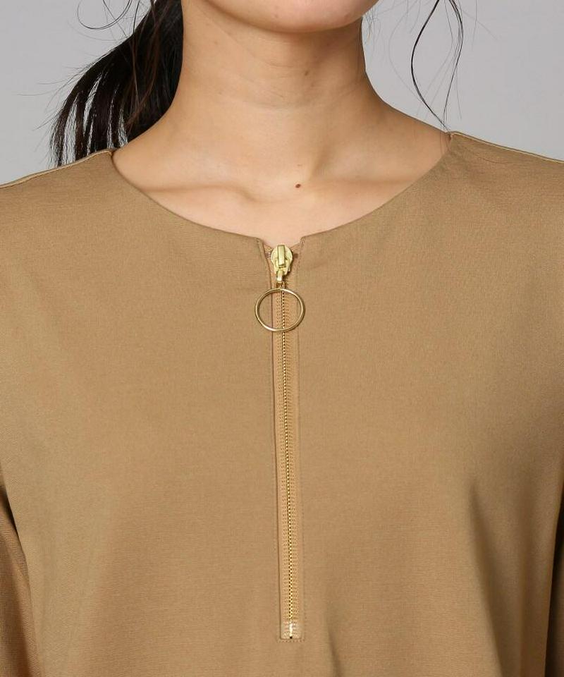 【洗える】ネオポンチジップブラウス