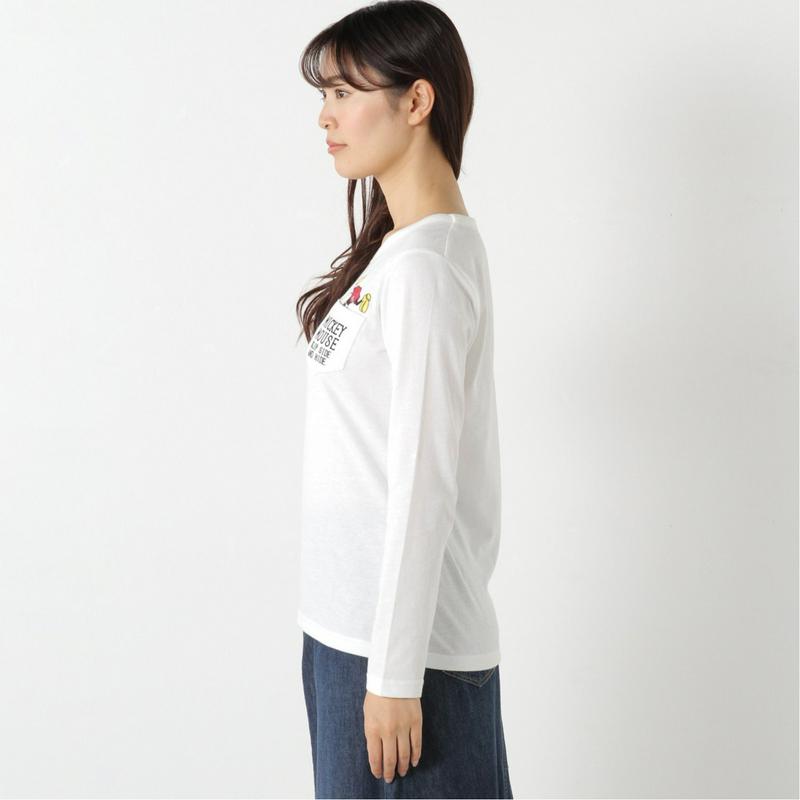 ポケット付き天竺長袖プリントＴシャツ【Ｍ～３Ｌ】（選べるキャラクター）（ディズニー）