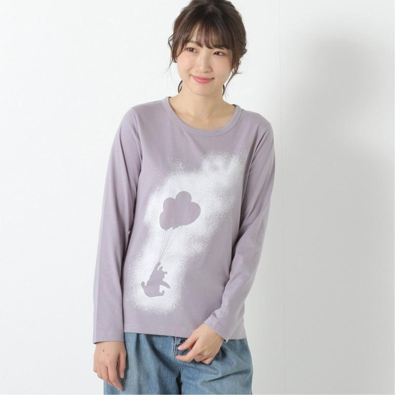 【おうちディズニー化計画】天竺長袖プリントＴシャツ【Ｍ～３Ｌ】（選べるキャラクター）（ディズニー）