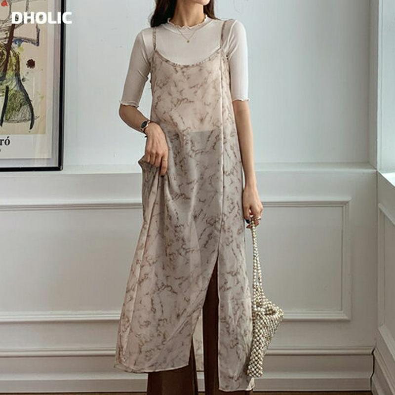 タイダイ柄キャミワンピース・全2色・t54974 レディース 【ops】【ワンピース ロング丈 ロング スリット キャミソール 