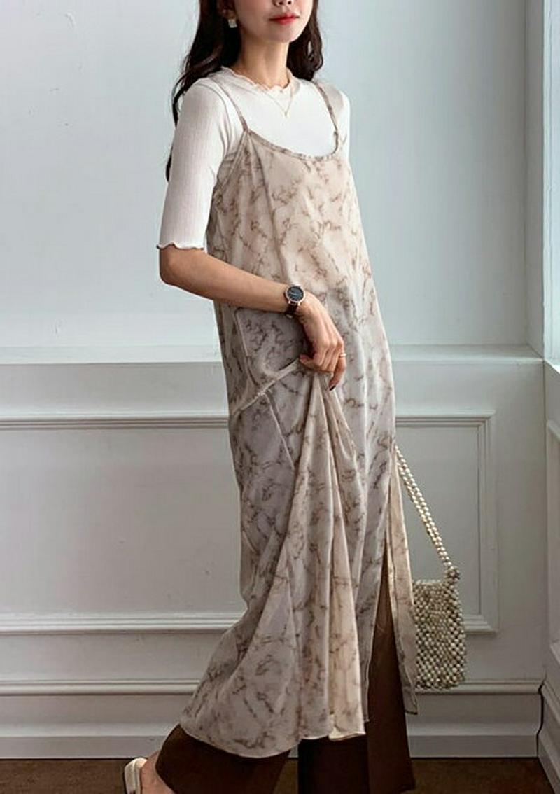 タイダイ柄キャミワンピース・全2色・t54974 レディース 【ops】【ワンピース ロング丈 ロング スリット キャミソール 