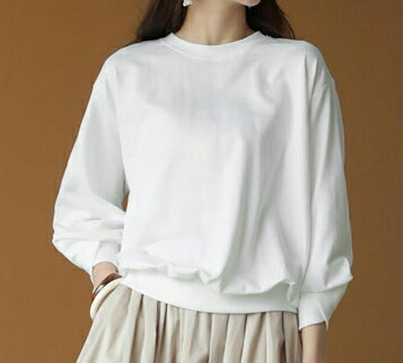 ≪人気商品再入荷≫スリーブディテールスウェット・全4色・b55013 レディース 【tops】 韓国ファッション トップス 長袖 7分丈 ツイスト パフスリーブ クロス スウェット トレーナー 無地 ユニーク ゆったり 秋 春 冬 sw