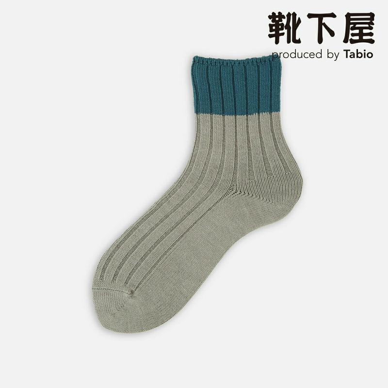 【全品送料無料★〜3/11 23:59迄】【あす楽】【靴下屋】 バイカラー4×2リブショートソックス / 靴下 タビオ Tabi
