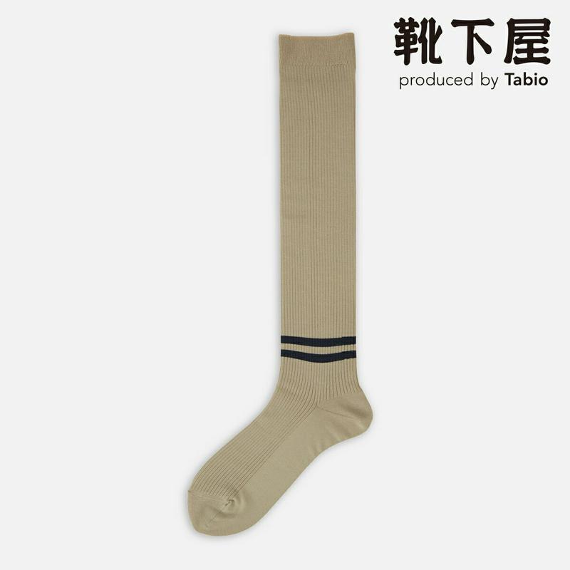 【全品送料無料★〜3/11 23:59迄】【あす楽】【靴下屋】 アンクル2本ラインリブハイソックス / 靴下 タビオ Tabio