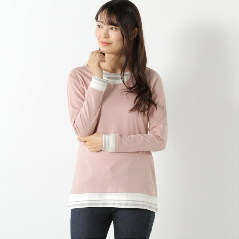 長袖フェイクレイヤードＴシャツ【Ｍ～５Ｌ】（ノージーン/NO JEAN）