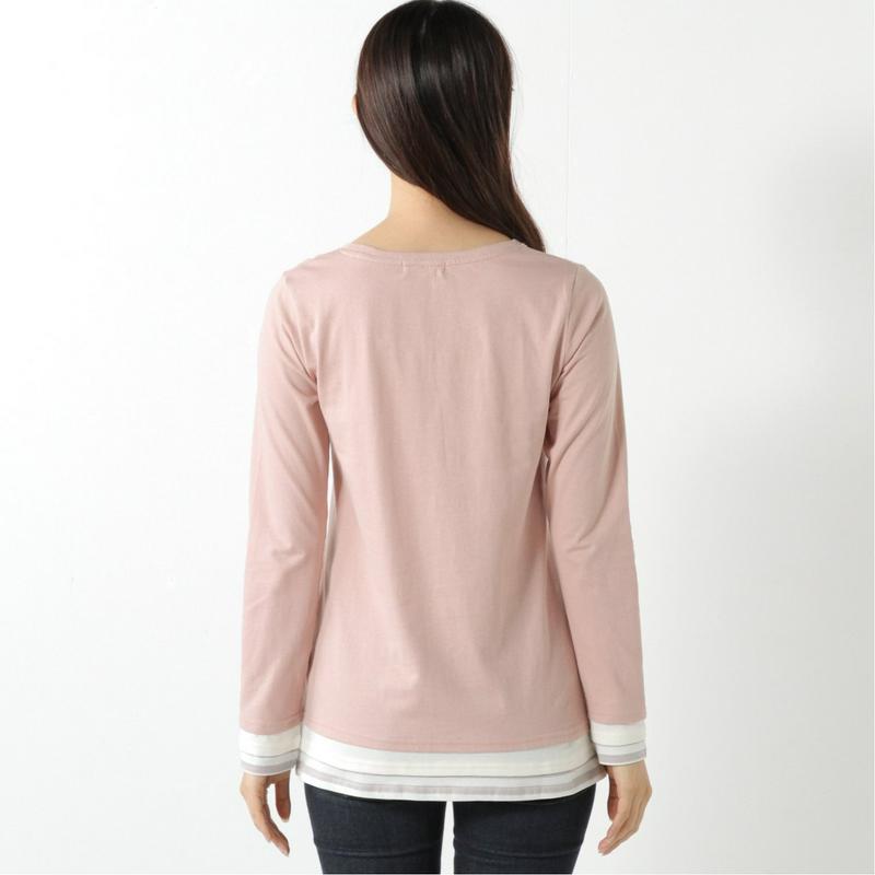 長袖フェイクレイヤードＴシャツ【Ｍ～５Ｌ】（ノージーン/NO JEAN）