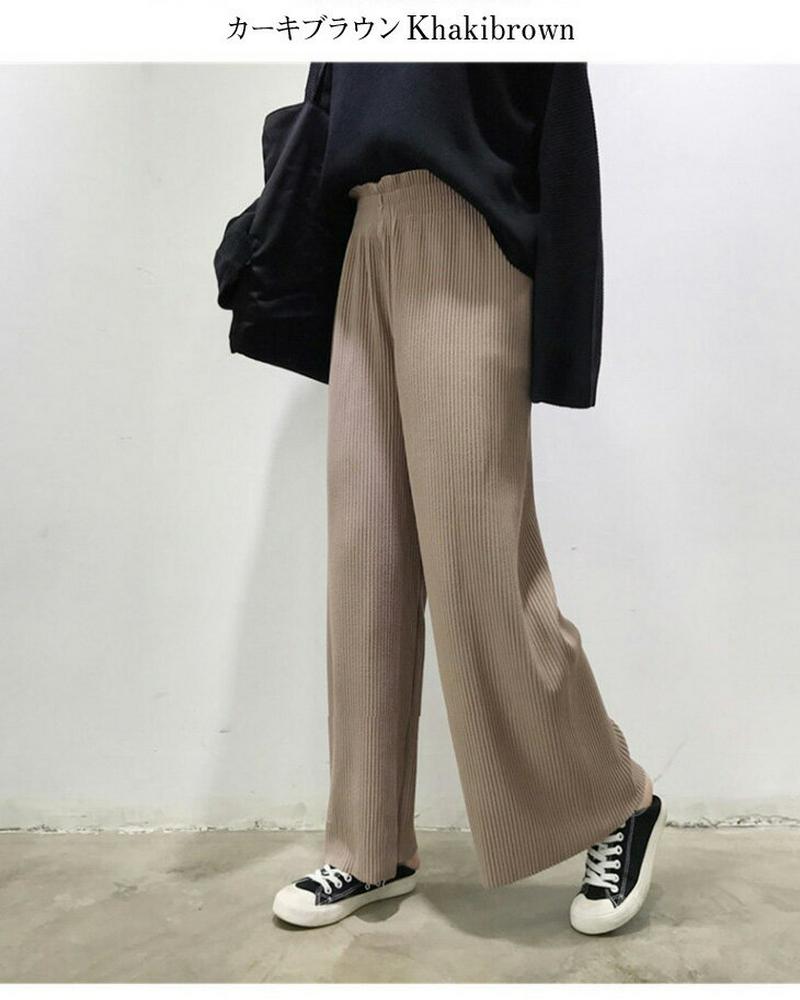 ワイドパンツ レディース 楽ちん ボトムス おしゃれ 可愛い ブラック メール便 2020春夏新作 S/M/L/XL 【lgww