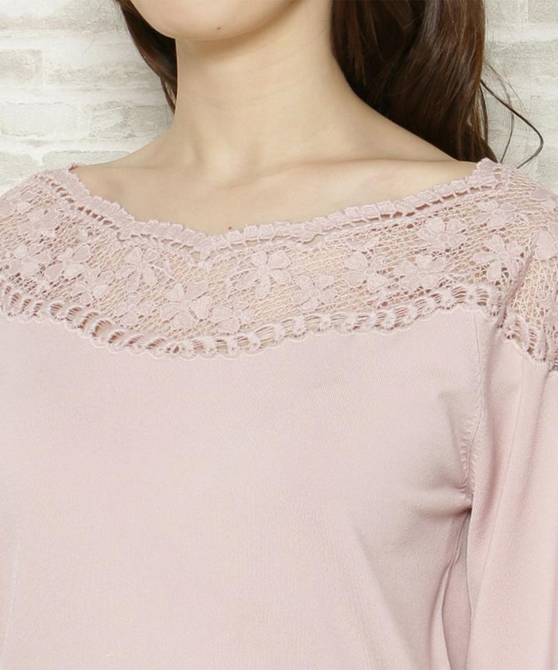 刺繍ヨークニット