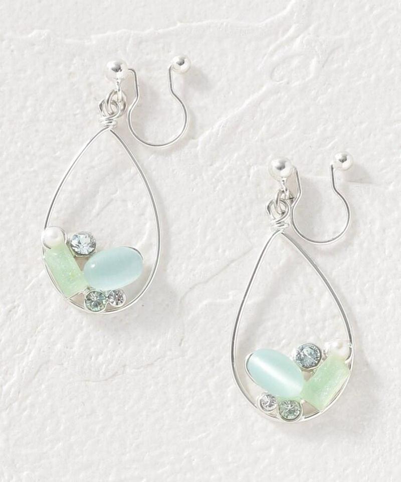 ビジューしずくノンホールピアス