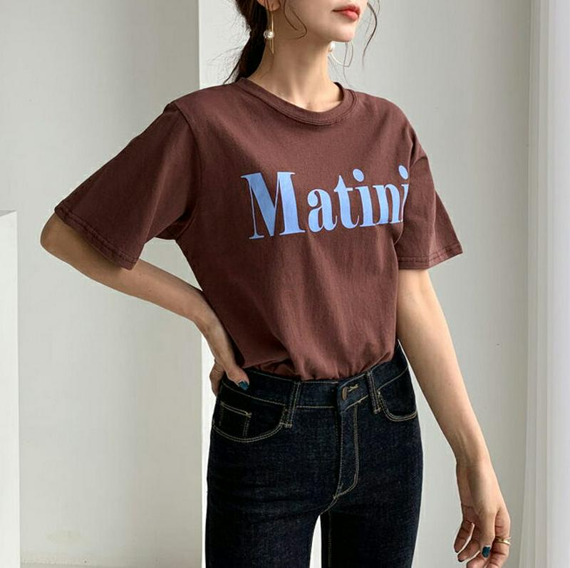 Matini.半袖Tシャツ・全4色・b55501 レディース 【tops】【トップス Tシャツ 半袖 レタリング ゆったり カジ