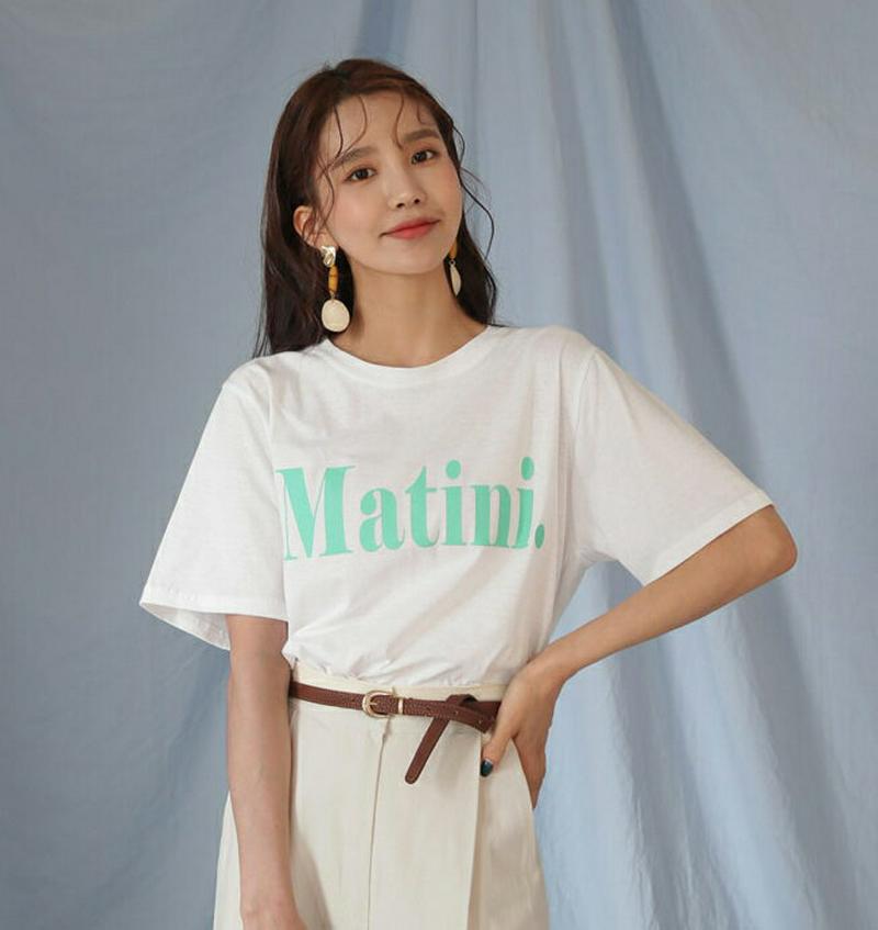 Matini.半袖Tシャツ・全4色・b55501 レディース 【tops】【トップス Tシャツ 半袖 レタリング ゆったり カジ