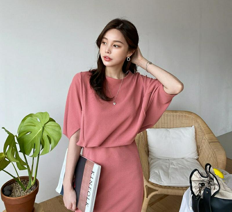 ドルマンTシャツ&スカートSET・全3色・b61257 レディース【ops】【セットアップ トップス ドルマンスリーブ ドルマン