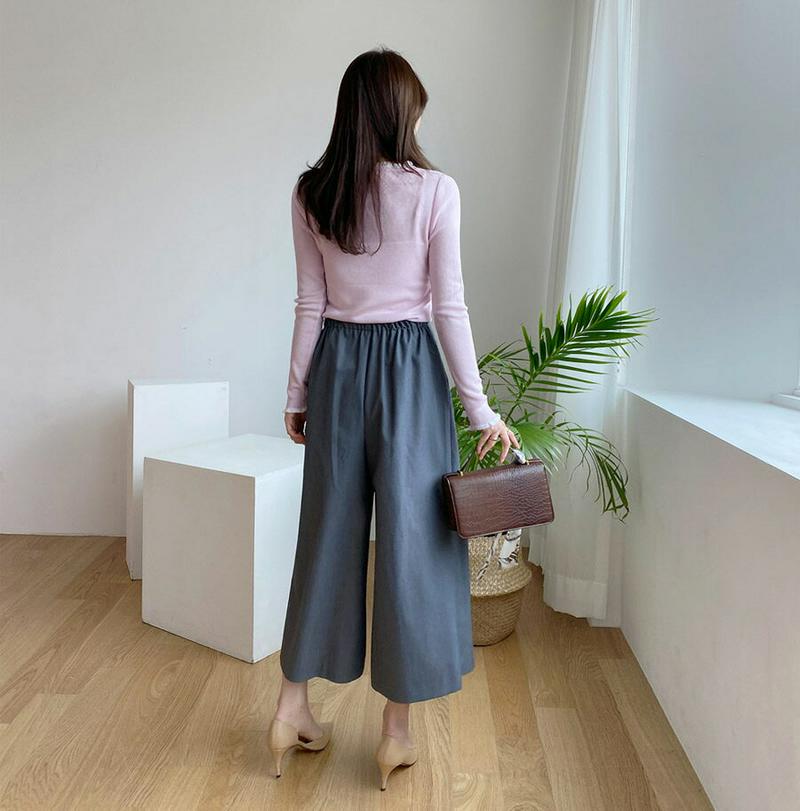 フリル配色ニット・全3色・b61248 レディース【tops】【トップス ニット ニットトップス 長袖 フリル フリルネック 襟