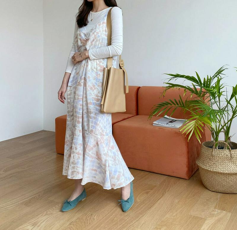 パターンキャミワンピース・全2色・t61255 レディース【ops】【ワンピース ロング ロングワンピース キャミソールワンピー