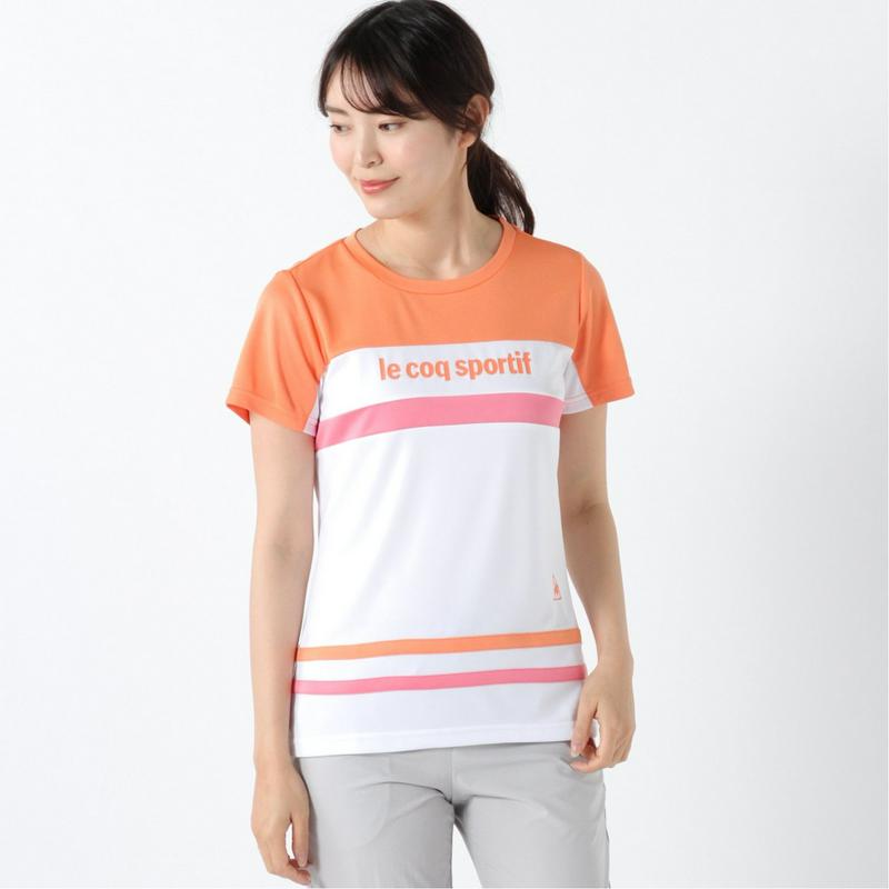 レディース　ボーダー切替え半袖Ｔシャツ（ルコックスポルティフ/le coq sportif）