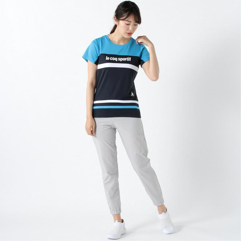 レディース　ボーダー切替え半袖Ｔシャツ（ルコックスポルティフ/le coq sportif）
