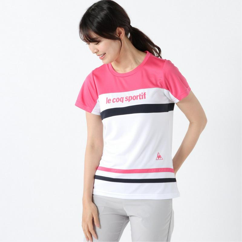レディース　ボーダー切替え半袖Ｔシャツ（ルコックスポルティフ/le coq sportif）