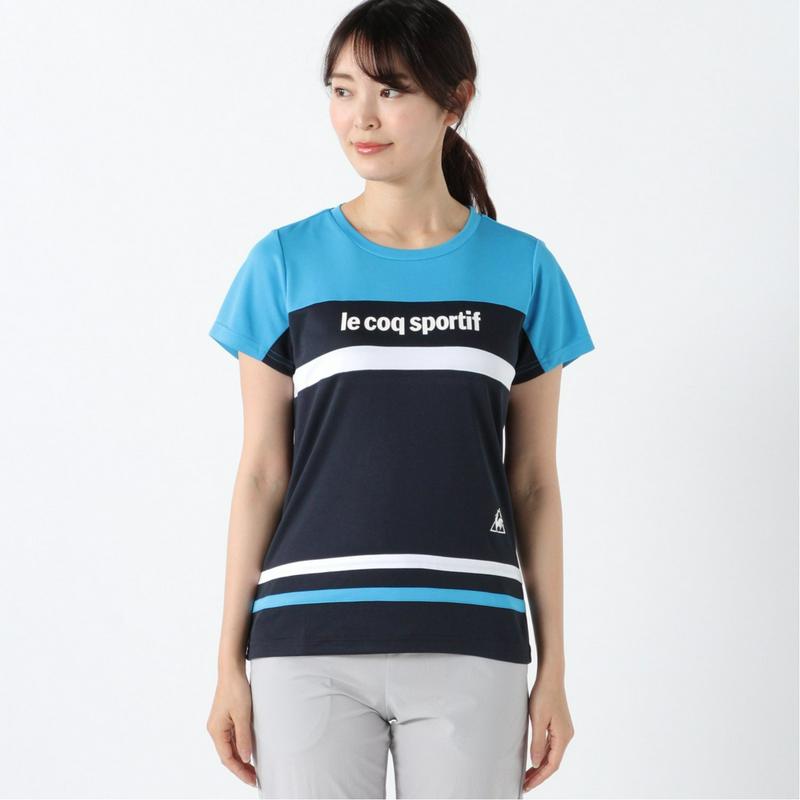 レディース　ボーダー切替え半袖Ｔシャツ（ルコックスポルティフ/le coq sportif）