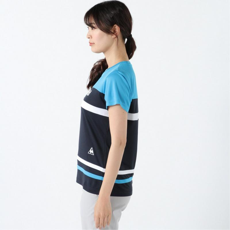 レディース　ボーダー切替え半袖Ｔシャツ（ルコックスポルティフ/le coq sportif）