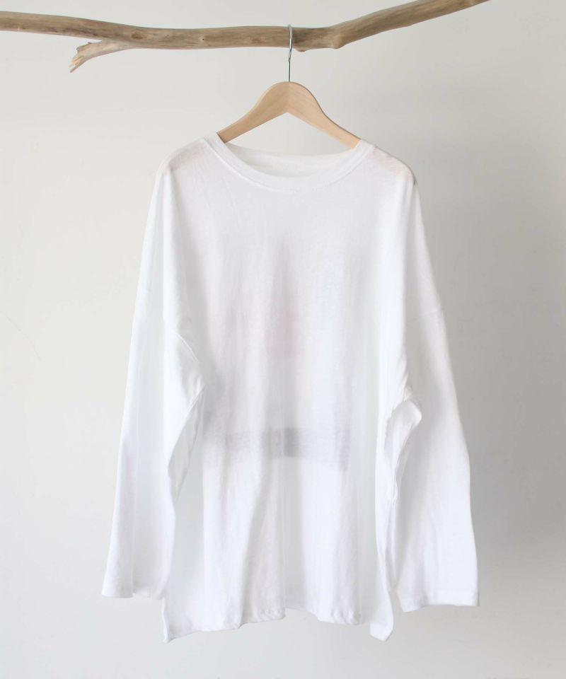via j(ヴィアジェイ)"weekend"バックプリントロングTシャツ