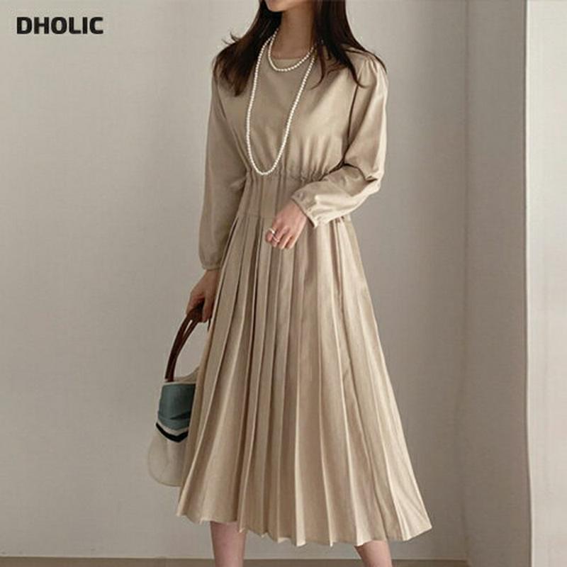 プリーツドロストワンピース・全4色・t61353 レディース【ops】【ワンピース ロング ロングワンピース 長袖 プリーツ プ