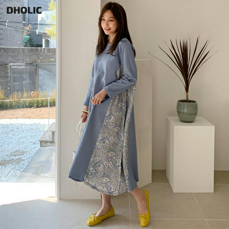 サイドペイズリーワンピース・全3色・b61352 レディース【ops】【ワンピース ロング ロングワンピース ペイズリー バンダ