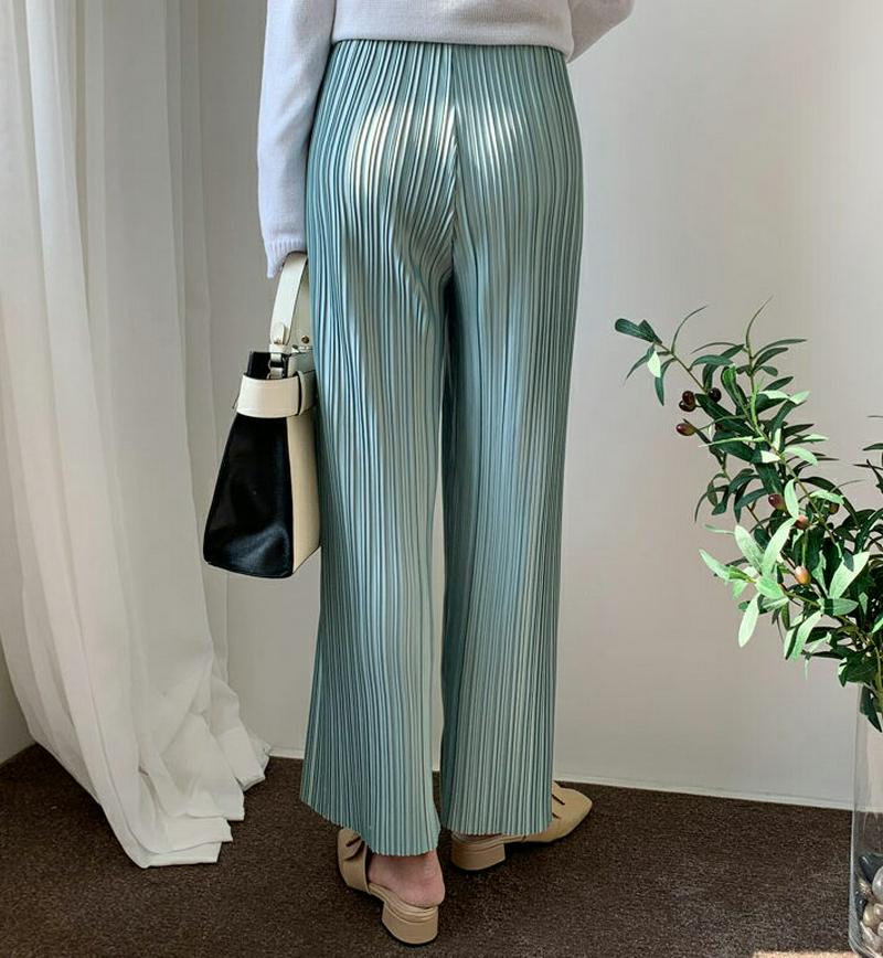 ウエストゴムプリーツパンツ・全3色・t55559 レディース 【pt】【パンツ ズボン ワイド ストレート プリーツ ロング ウ