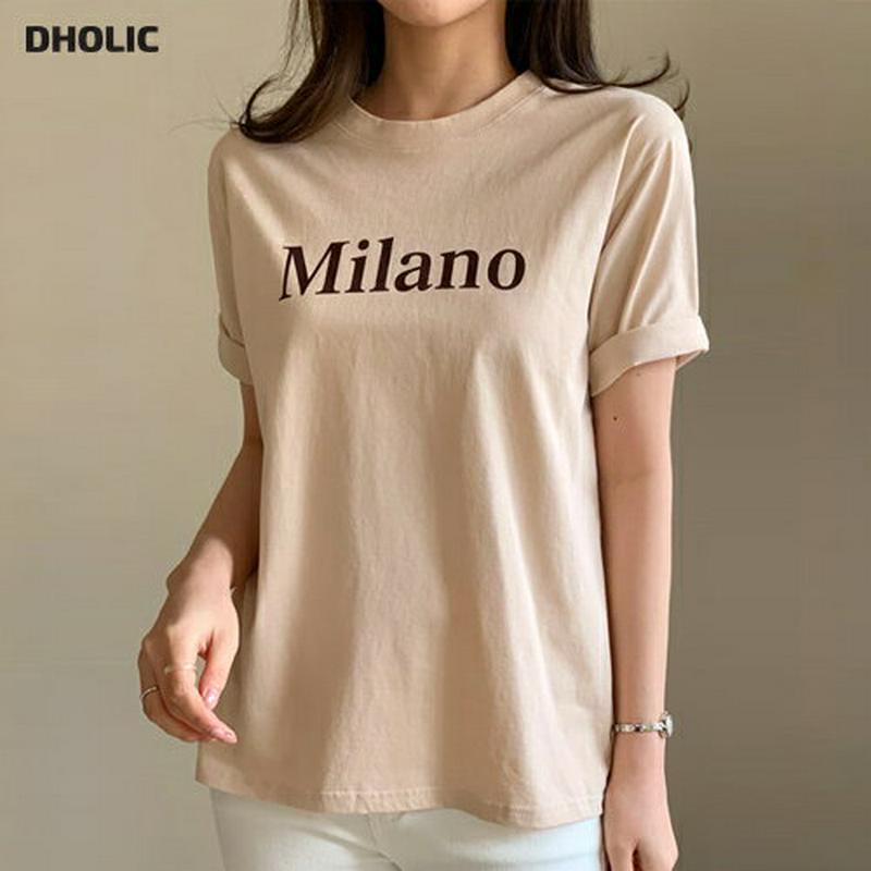 Milano半袖Tシャツ・全4色・t61340 レディース【tops】【トップス Tシャツ ロゴ ロゴT ミラノ 半袖 ハーフス