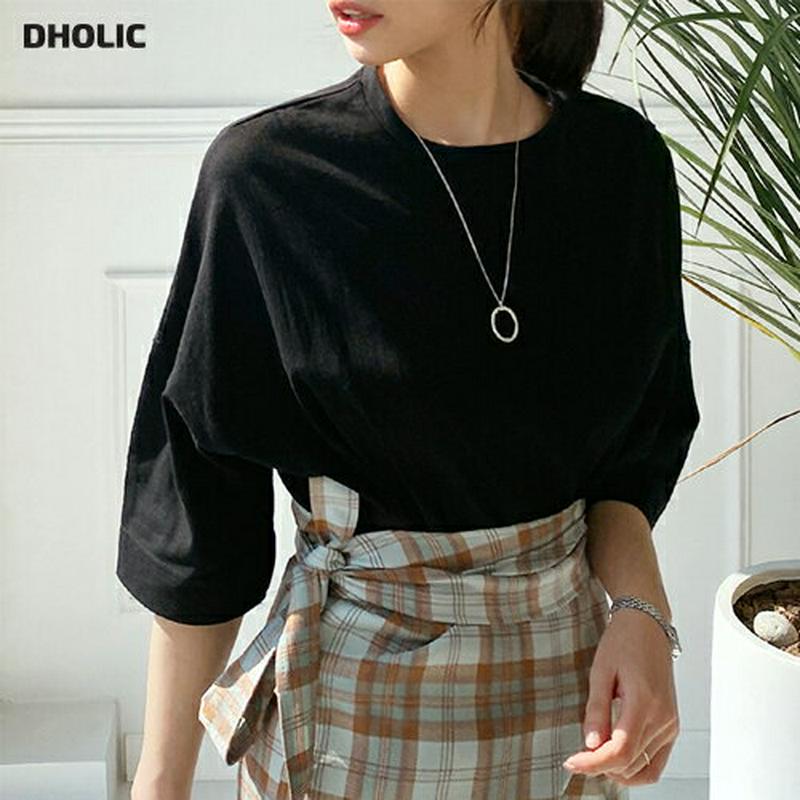 ルーズラウンドネックTシャツ・全4色・t61305 レディース【tops】【トップス Tシャツ 七分丈 七分袖 7分丈 7分袖 