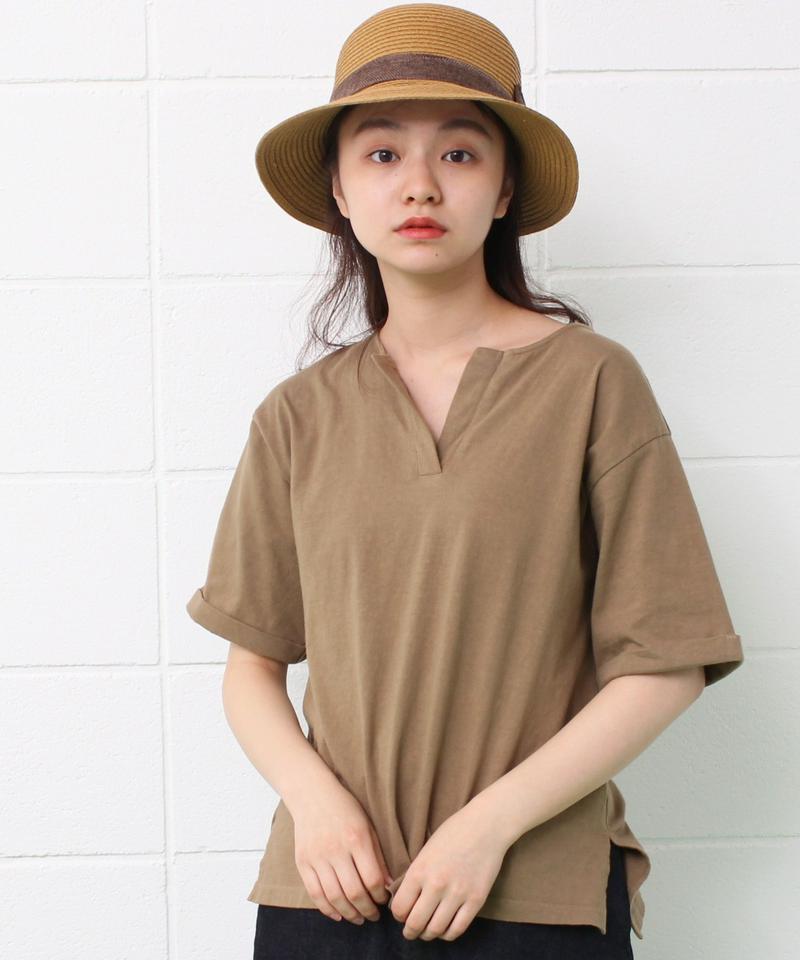 ●mat　20/－天竺　スキッパー衿プルオーバー（mat quotidien）