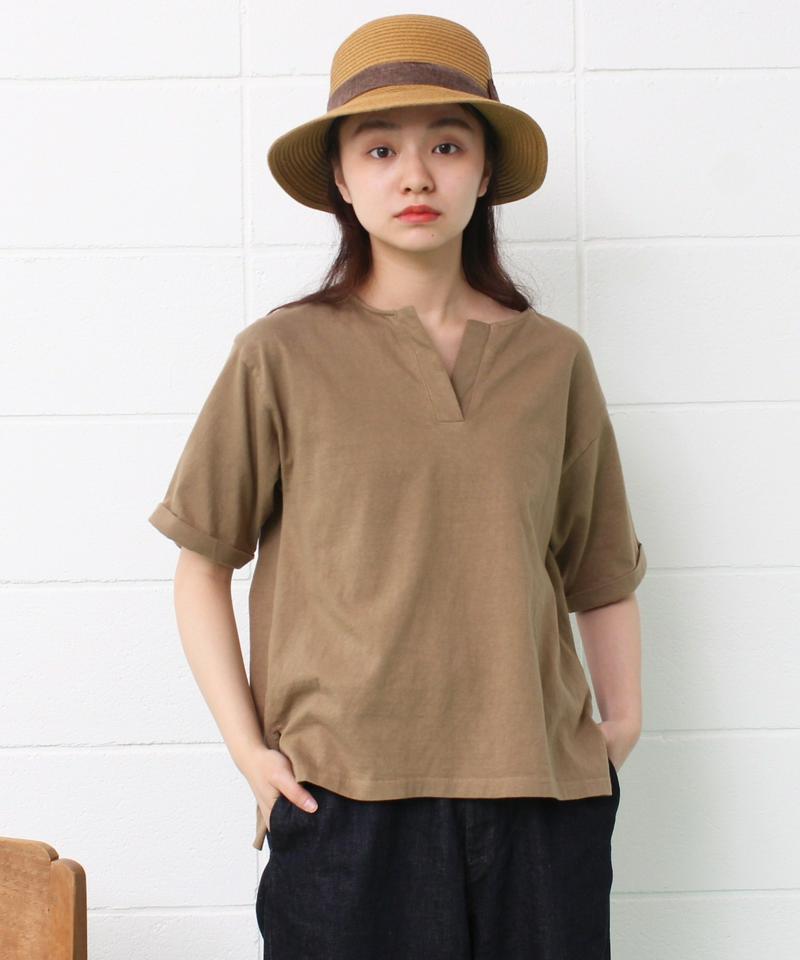 ●mat　20/－天竺　スキッパー衿プルオーバー（mat quotidien）