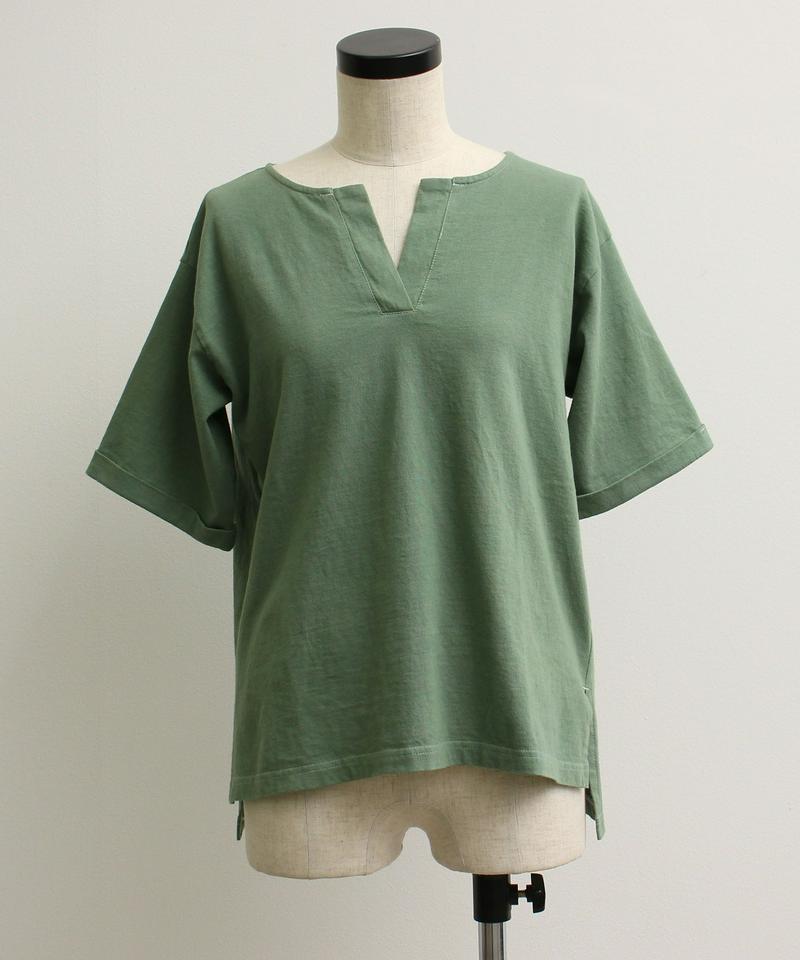 ●mat　20/－天竺　スキッパー衿プルオーバー（mat quotidien）