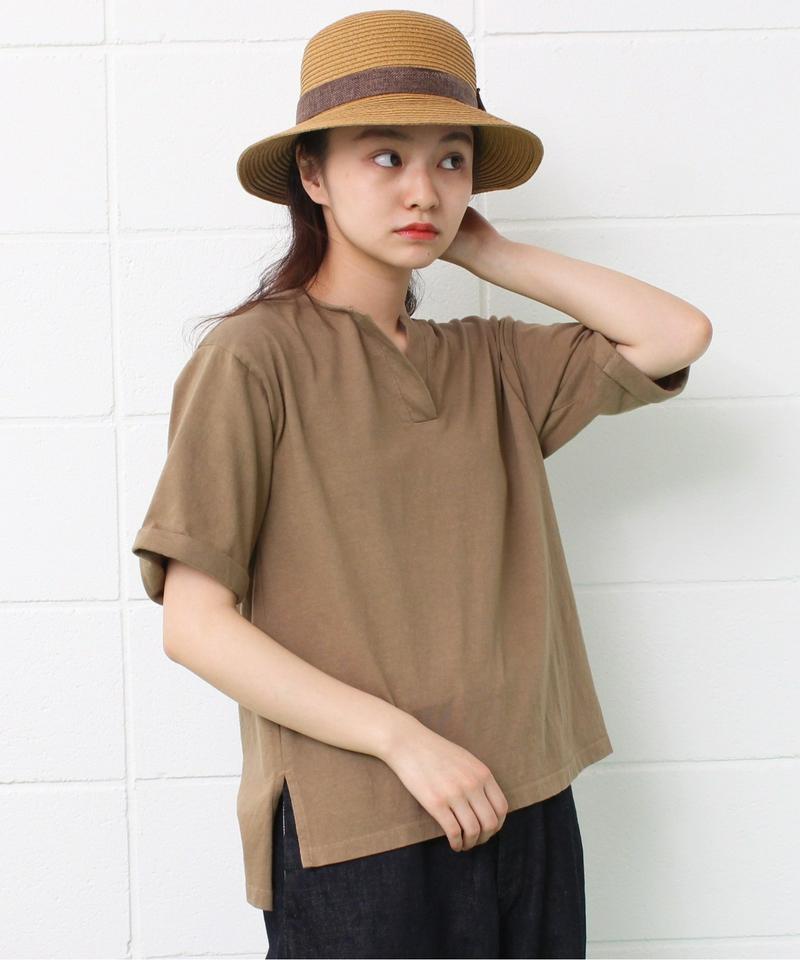 ●mat　20/－天竺　スキッパー衿プルオーバー（mat quotidien）