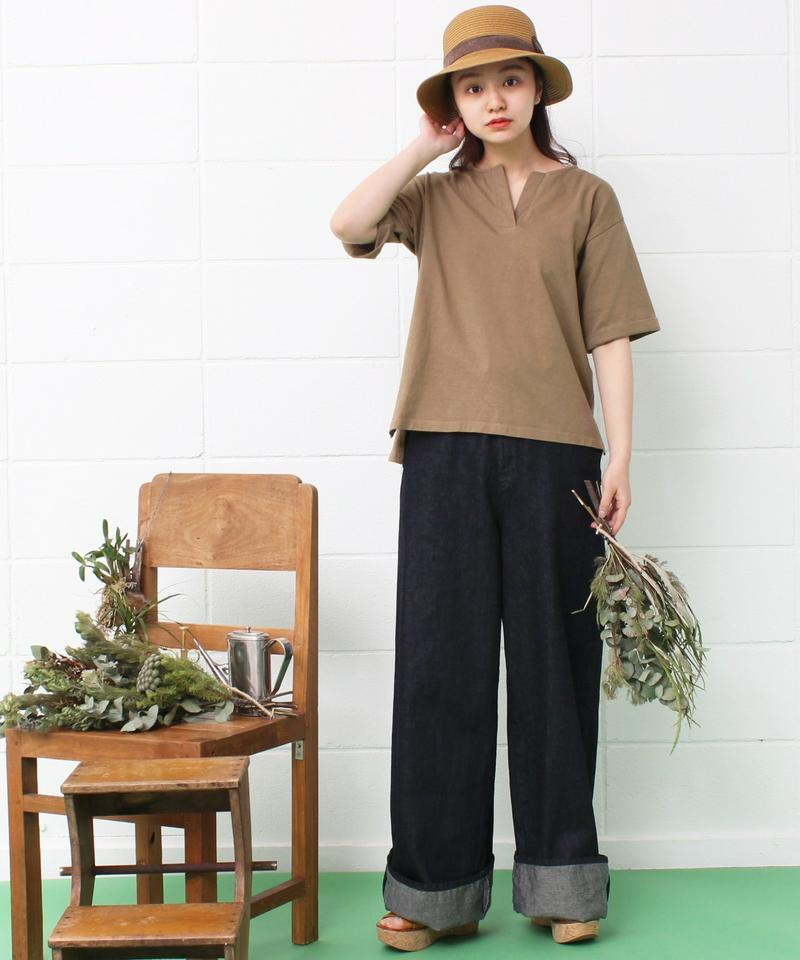 ●mat　20/－天竺　スキッパー衿プルオーバー（mat quotidien）