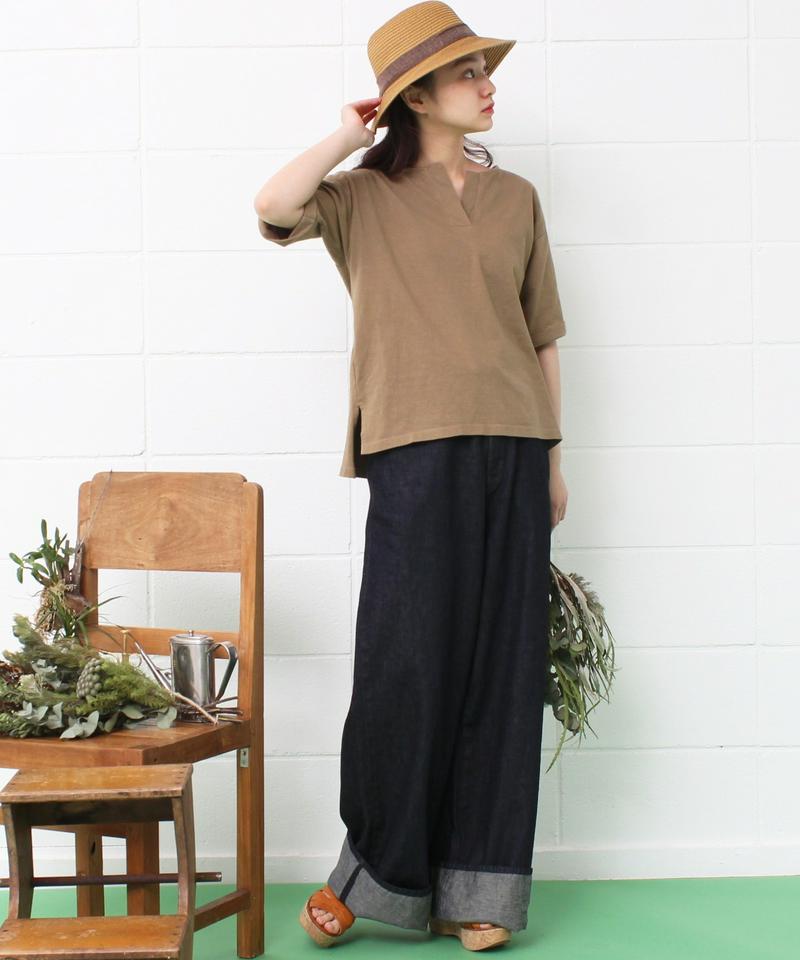 ●mat　20/－天竺　スキッパー衿プルオーバー（mat quotidien）