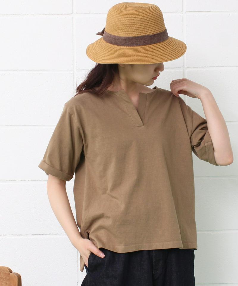 ●mat　20/－天竺　スキッパー衿プルオーバー（mat quotidien）