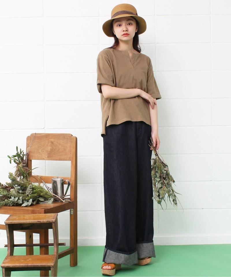 ●mat　20/－天竺　スキッパー衿プルオーバー（mat quotidien）